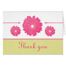 Simply Elegant Gerbera Daisies Thank You Card