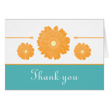 Simply Elegant Gerbera Daisies Thank You Card