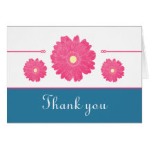 Simply Elegant Gerbera Daisies Thank You Card