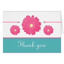 Simply Elegant Gerbera Daisies Thank You Card