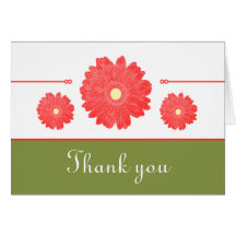 Simply Elegant Gerbera Daisies Thank You Card