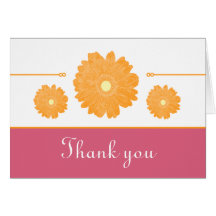 Simply Elegant Gerbera Daisies Thank You Card
