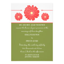 Simply Elegant Gerbera Daisies Wedding Invitation
