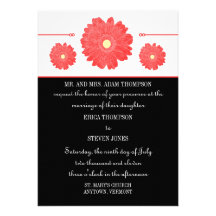 Simply Elegant Gerbera Daisies Wedding Invitation