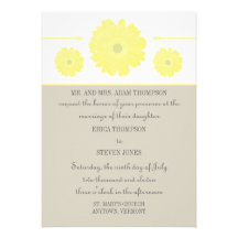Simply Elegant Gerbera Daisies Wedding Invitation