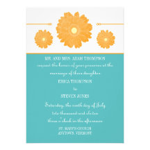 Simply Elegant Gerbera Daisies Wedding Invitation