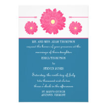 Simply Elegant Gerbera Daisies Wedding Invitation