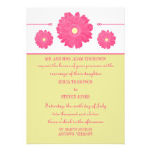 Simply Elegant Gerbera Daisies Wedding Invitation