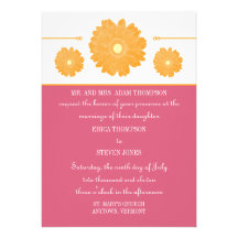 Simply Elegant Gerbera Daisies Wedding Invitation