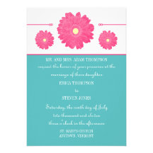Simply Elegant Gerbera Daisies Wedding Invitation