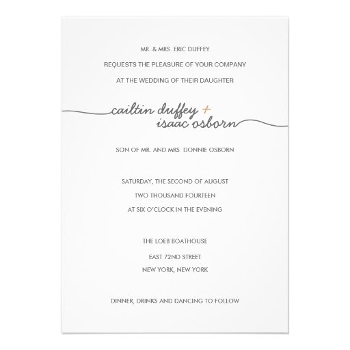 Simply Elegant Gold Wedding Invitation