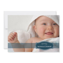 Simply Elegant (midnight) Baby Birth Announcement invitations