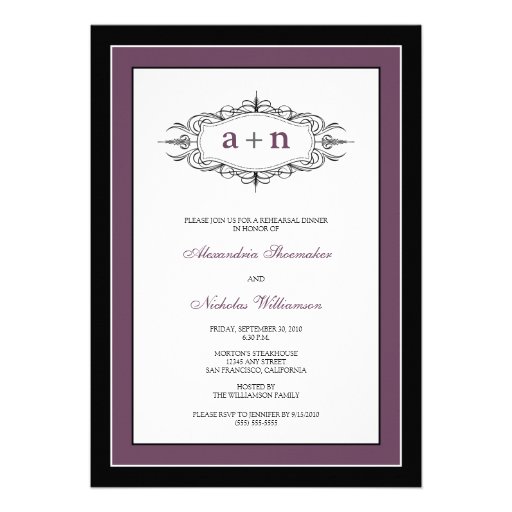 Simply Elegant Rehearsal Dinner Invitation (lilac)