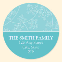 Simply Elegant Return Address Seal Aqua Sticker stickers
