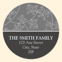 Simply Elegant Return Address Seal Ebony Sticker stickers