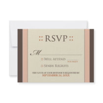 Simply Elegant RSVP Card (baby pink/chocolate) Custom Announcements