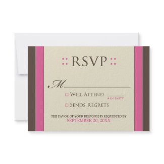Simply Elegant RSVP Card (fuchsia/chocolate) invitation