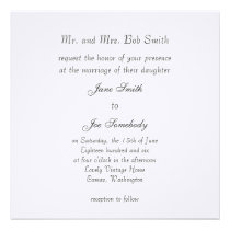 Simply Elegant Wedding Invitation invitations
