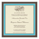 Simply Elegant Wedding Invitation (aqua blue)