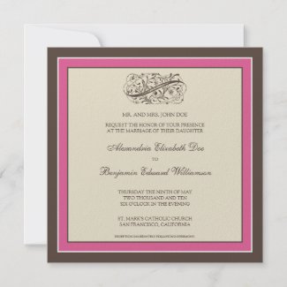 Simply Elegant Wedding Invitation (fuschia) invitation