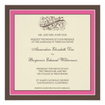 Simply Elegant Wedding Invitation (fuschia)