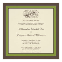 Simply Elegant Wedding Invitation (olive)