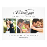 Simply Elegant Wedding Photo Thank You Card White invitations