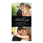 Simply Elegant Wedding Thank You - Black photo cards