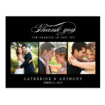 Simply Elegant Wedding Thank You Card - Black postcards
