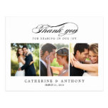 Simply Elegant Wedding Thank You Card - White postcards