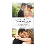 Simply Elegant Wedding Thank You - White Customized Photo Card
