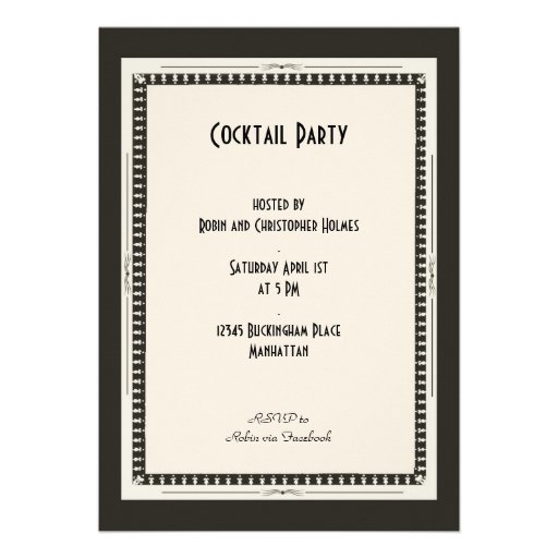 Simply Fabulous Art Deco Party Personalized Invitation