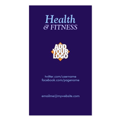 Simply Fancy  Purple Health Photo Business Card (back side)