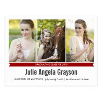 Simply Genius 4 Photo Graduation Postcard
