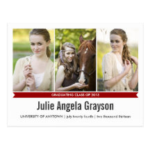 Simply Genius 4 Photo Graduation Postcard
