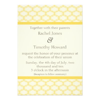 Simply Glamourous Wedding Invite, Saffron Yellow
