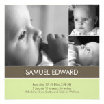 Simply Lovely - 3 Photos Birth Announcement invitations