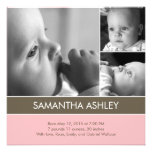 Simply Lovely - 3 Photos Birth Announcement invitations