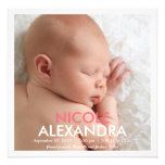Simply Modern Announcement - Pink invitations