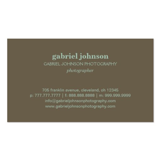 Simply Modern Business Card - Blue/Brown (back side)
