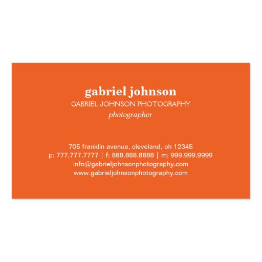 Simply Modern Business Card - Orange/Brown (back side)