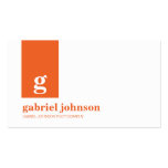 Simply Modern Business Card - Orange/White business cards