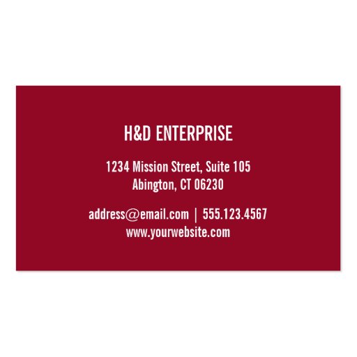 Simply modern red minimalist professional business card template (back side)