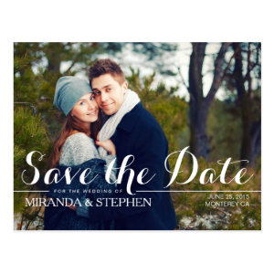 Simply Modern Wedding Save the Date Photo Postcard