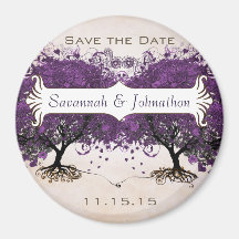 Simply Peachy Heart Tree Save the Date Magnets