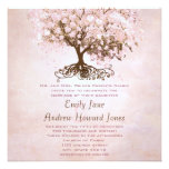 Simply Pink Heart Leaf Tree Love Bird Wedding invitations