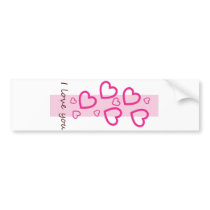 SImply Pink I Love You Bumper Sticker