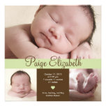 Simply Precious Birth Announcement - Green invitations