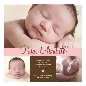 Simply Precious Birth Announcement - Pink