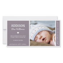 SIMPLY PURE | BABY GIRL BIRTH ANNOUNCEMENT PHOTO GREETING CARD